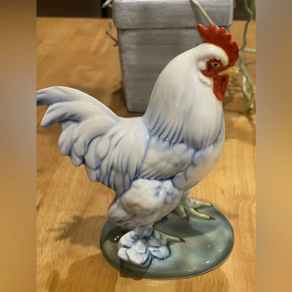 WILL GEORGE - Rooster porcelain figurine 1940s-1950s  In excellent condition - Picture 11 of 14